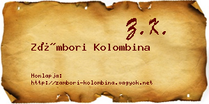 Zámbori Kolombina névjegykártya